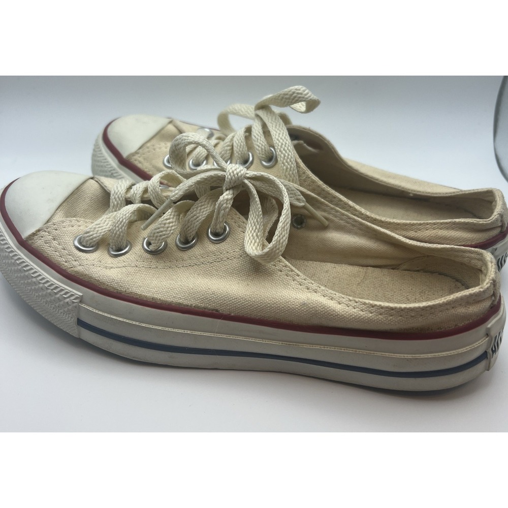 VTG Converse ALL☆Star Mule w/Laces Cream/White 1H672 US: Men's 5/Women's 7 EUC - Picture 4 of 11